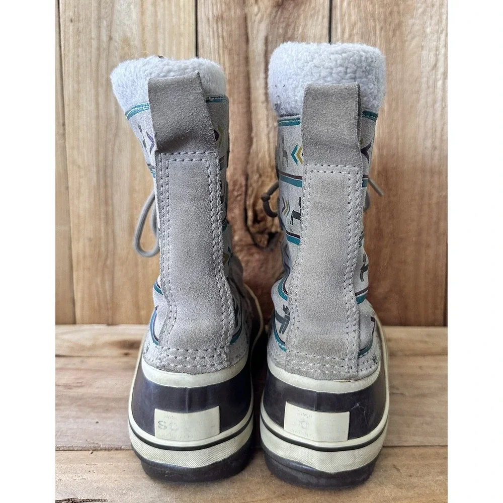 SOREL Aztec Snow Boots Deer Waterproof Insulated Sherpa Women's 6